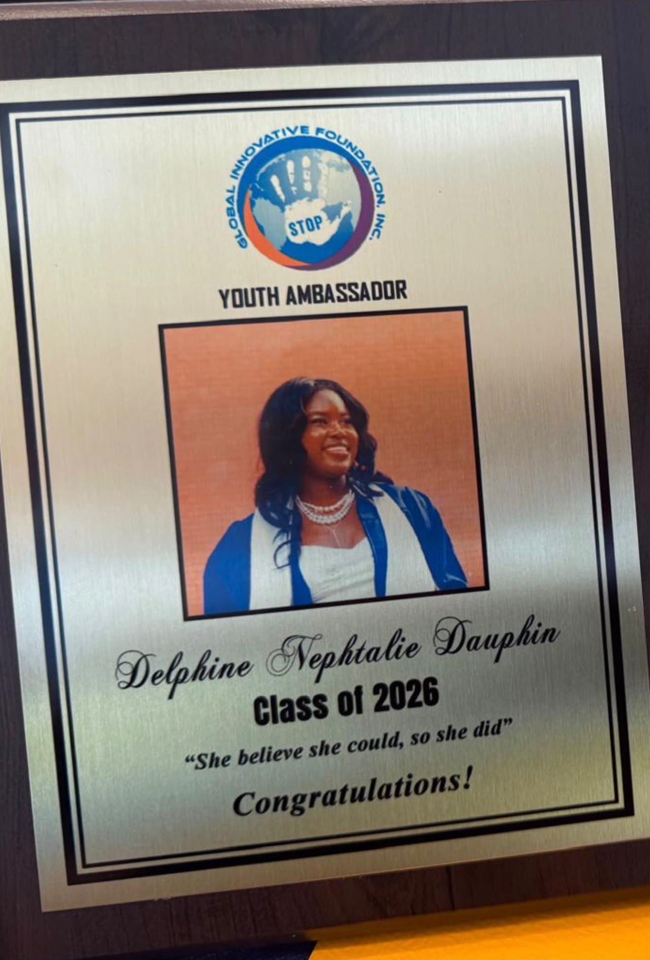Youth Ambassador Class of 2026 recognition